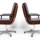 Paire de fauteuils visiteurs en cuir par Eugen Schmidt