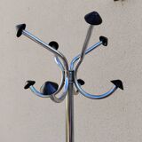 Vintage chrome parrot coat rack from the 60s