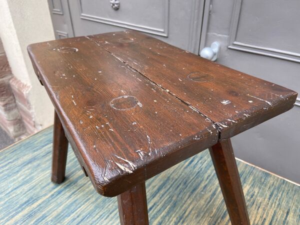 Tabouret ferme sapin bois vintage