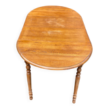 Round extendable dining table Louis Philippe 90cm with 2 extensions in oak.