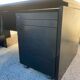 Important office with return, Italian design, black lacquered wood, Nègroni edition, late 80s