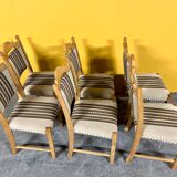 Danish vintage set of 6 oakwood dining chairs