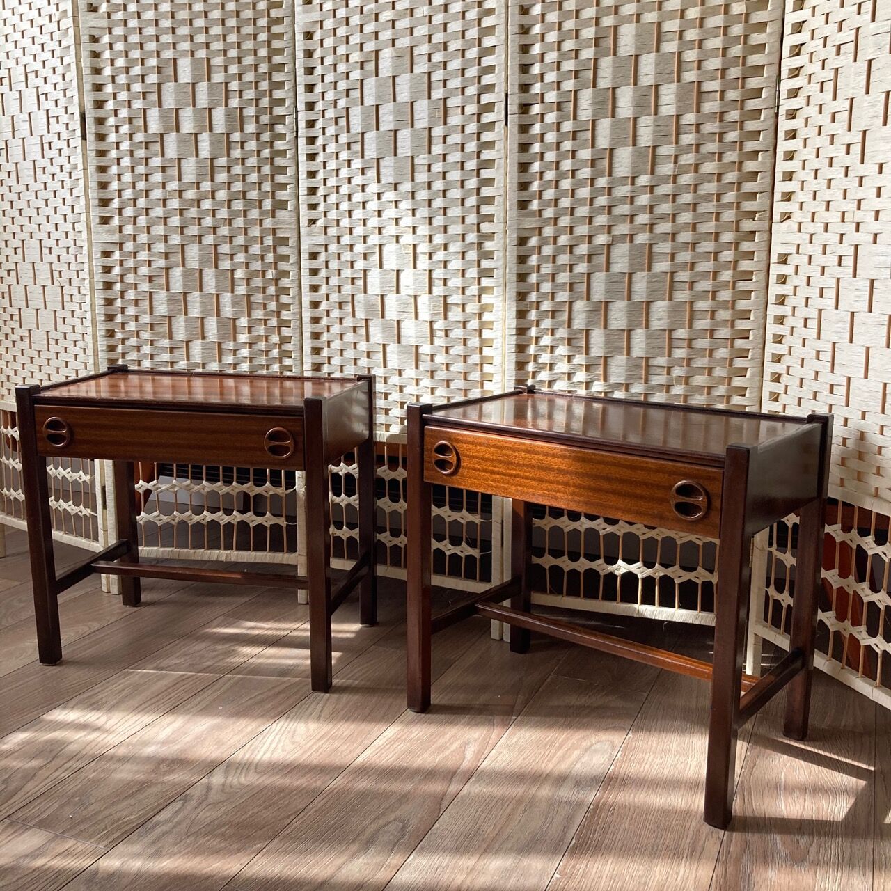 Jacques Hauville pair of bedside