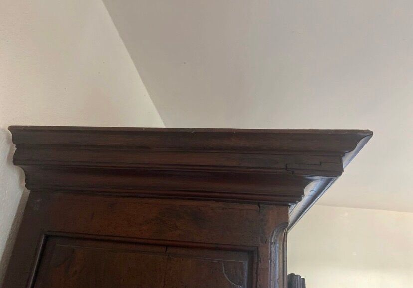 “Large regional 18th-century walnut inlaid wardrobe”
