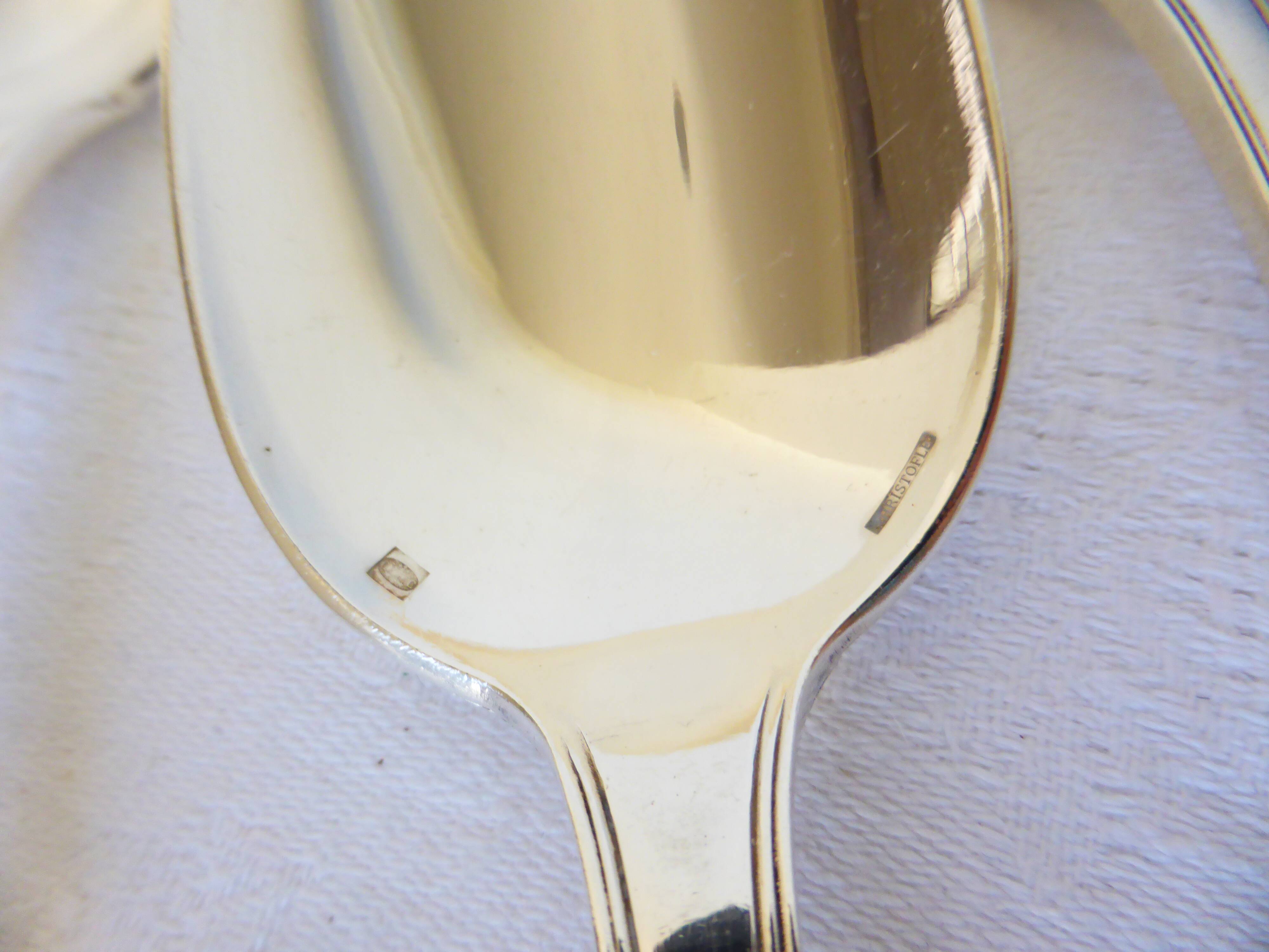 5 Christofle Art Deco style silver-plated soup spoons 2106257