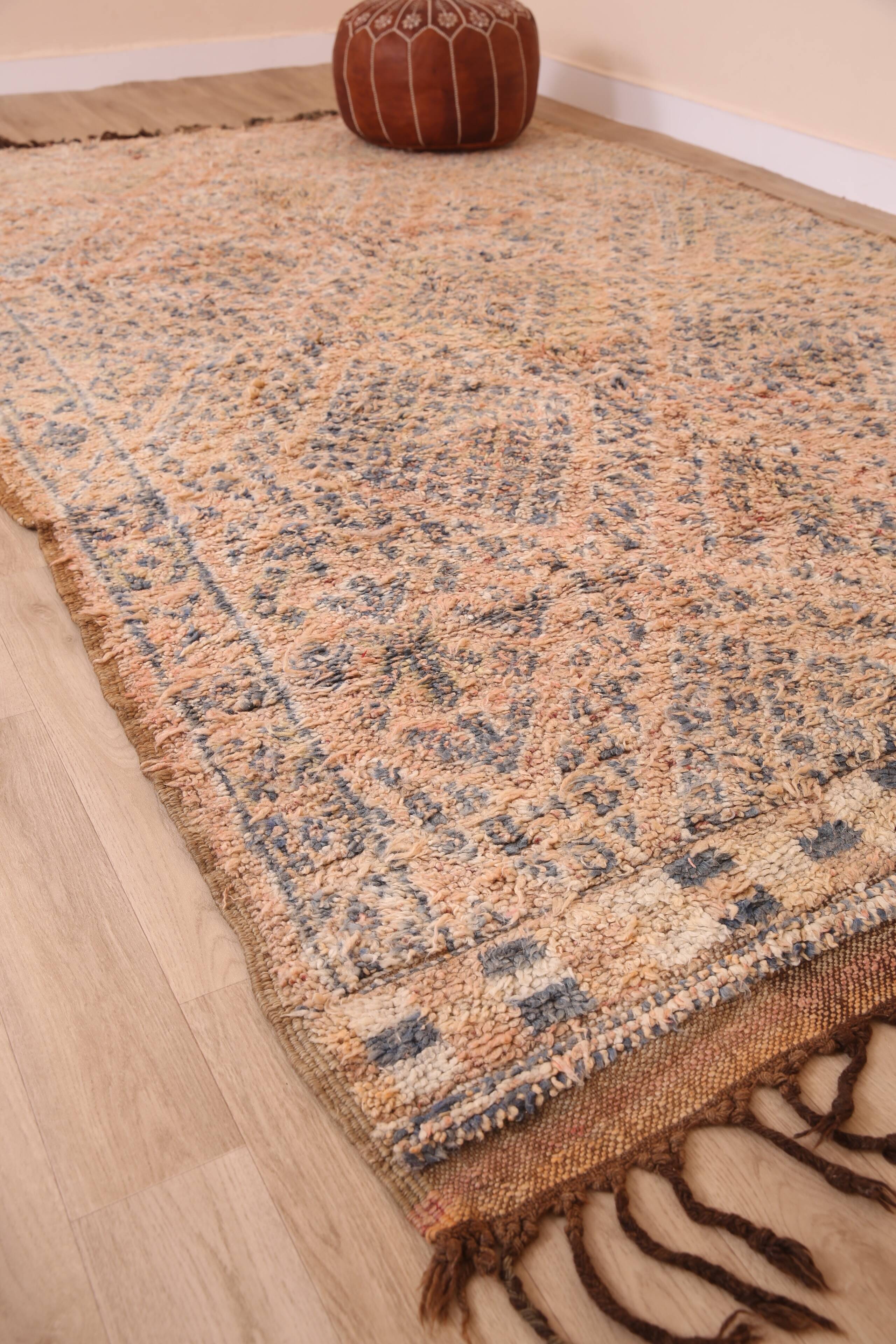 Peach Vintage Moroccan Wool Rug 188 x 317 cm , Berber Rug Handmade, Unique
