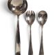 Silver-plated serving utensils - ladle, salad servers