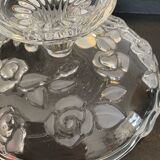 Empty vintage stand pocket in molded glass Germany