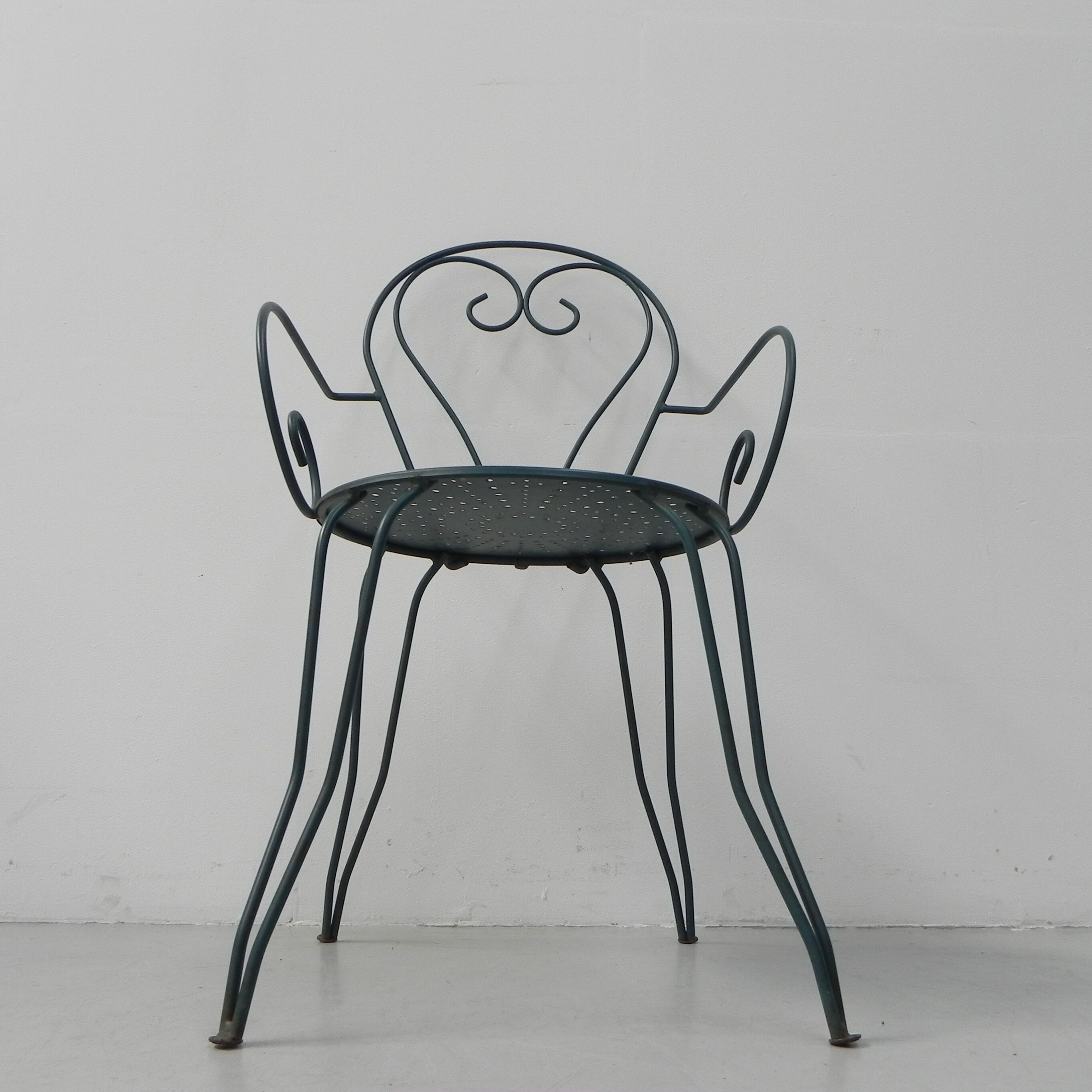 Ensemble de 4 chaises de jardin vintage en acier