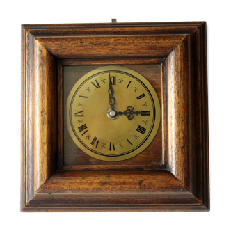 Kienzle wall clock, complete usuable, vintage from the 1970s, made of wood, glass and metal