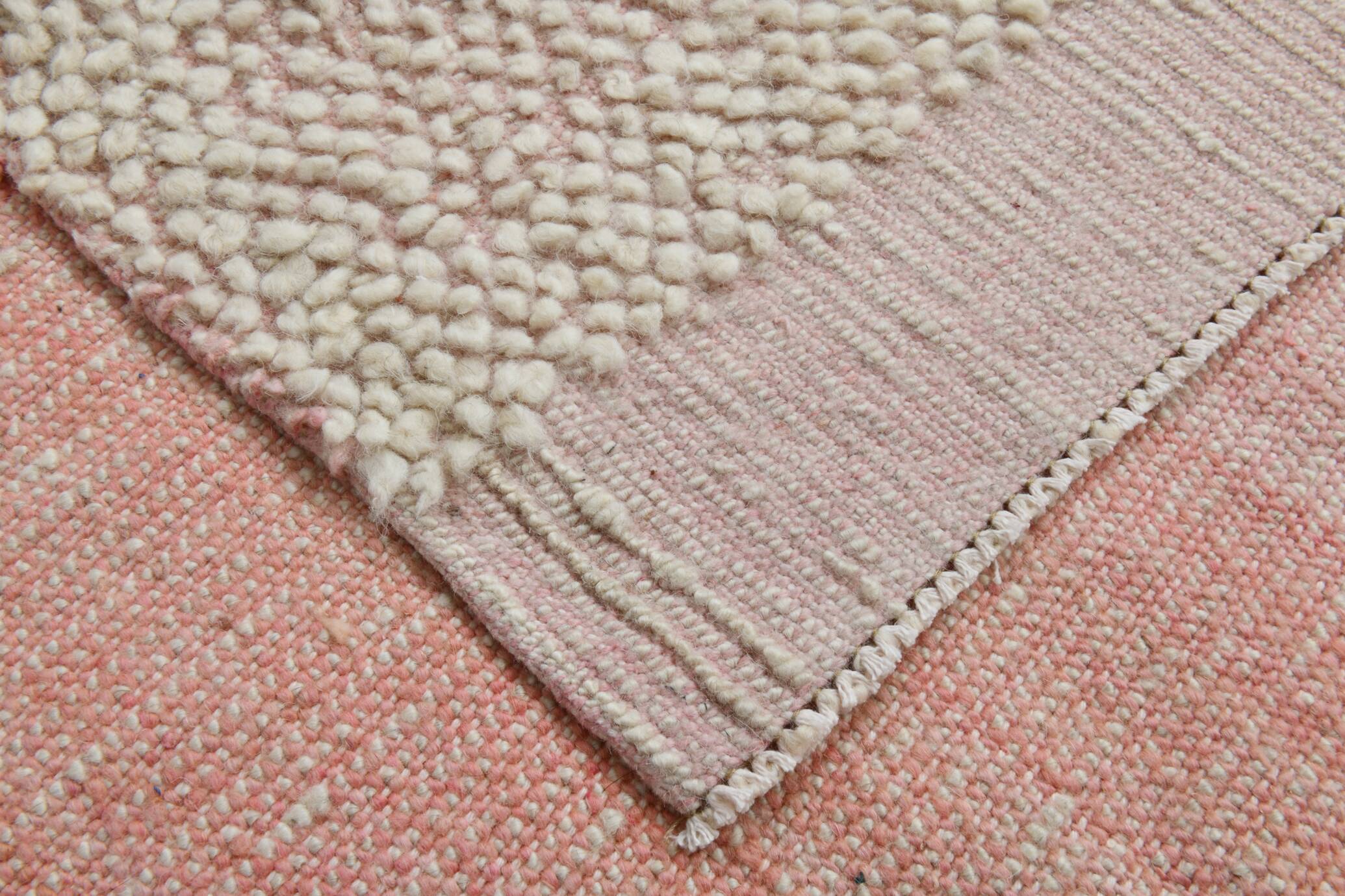 9x11 Pale Pink Large Kilim Rug, 265x329Cm