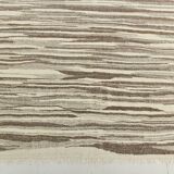 8x11 Brown Beige Minimalist Handmade Wool Kilim Rug, 226x350Cm