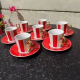 Striped cups and saucers