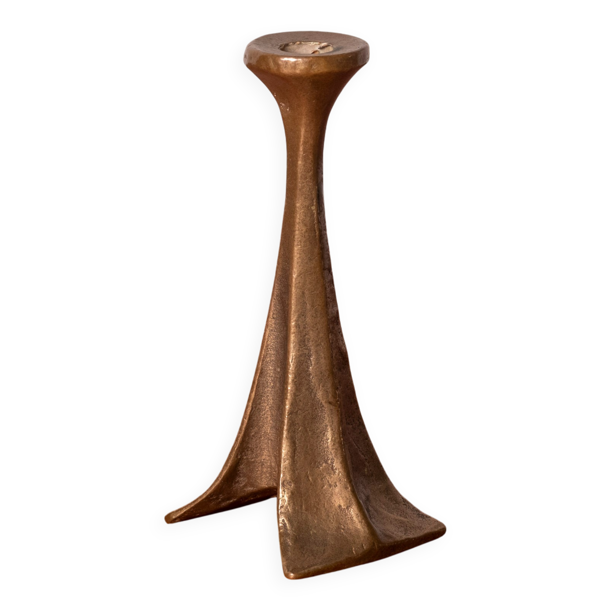 Michael Harjes Brutalist Candlestick in Bronze 1970s Germany