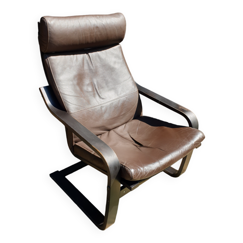 Fauteuil lounge poäng vintage ikéa 1999 cuir Selency