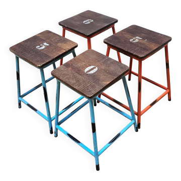 Set of 4 school stools