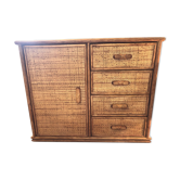 Chest of drawers in rattan and braided wicker 80s