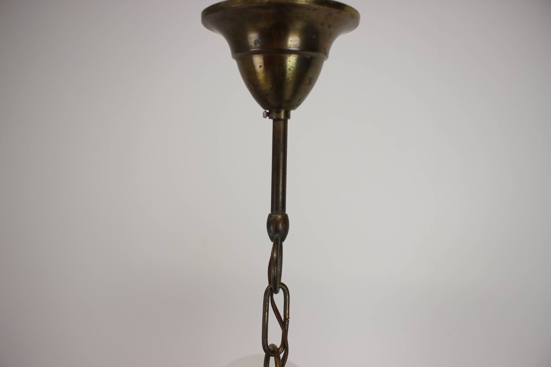 Brass Art Deco Candlestick, 1930s, Czechoslovakia