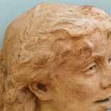 Woman's head, reconstituted stone