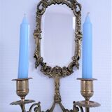 Patinated bronze chandelier mirror early twentieth century