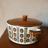 Earthenware casserole by Boch walnut model