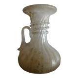 Vase with miniature handle Scavo Seguso Vetri d'Arte iridescent glass Murano 1950