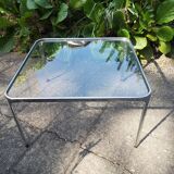 Vintage coffee table chrome and glass