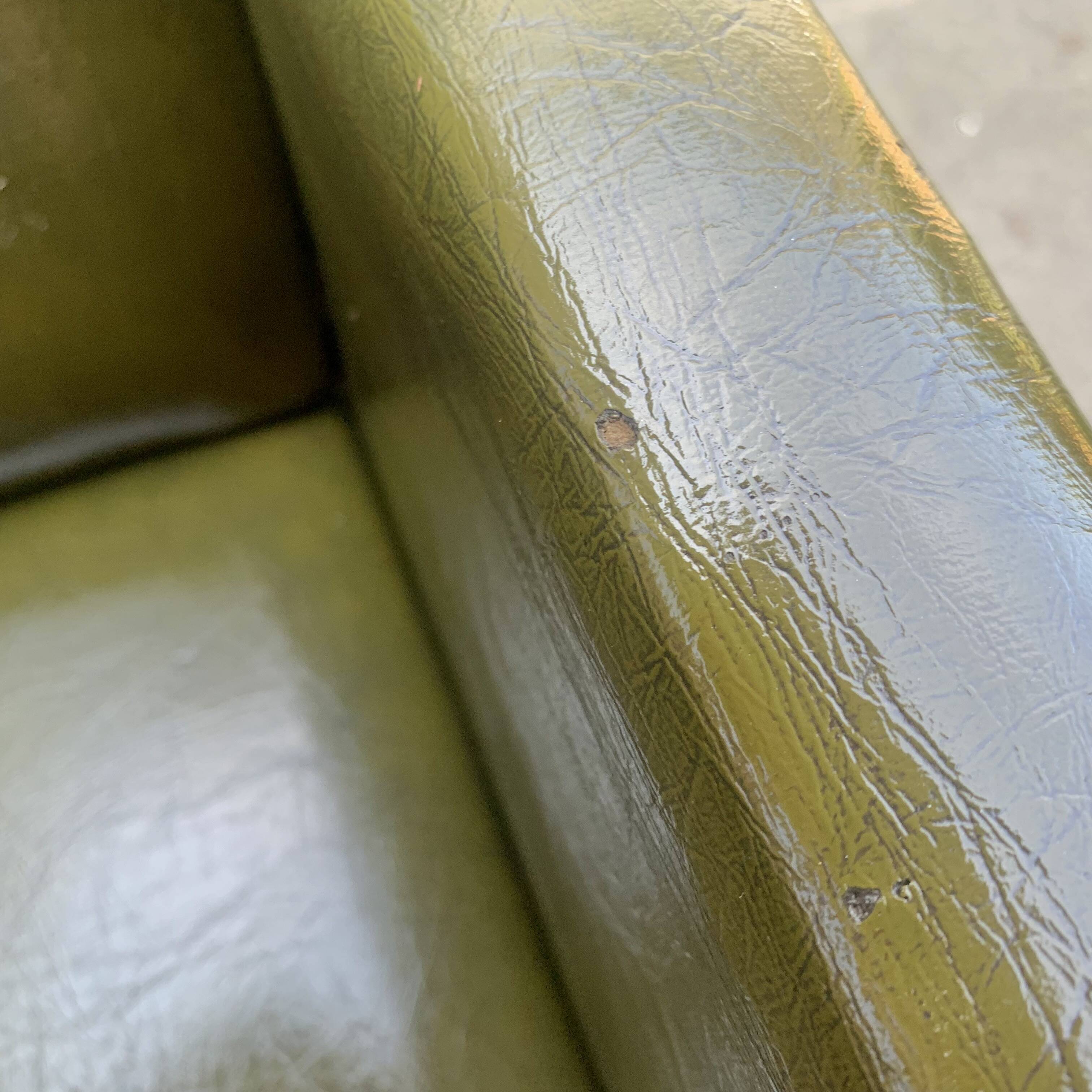 Vintage children's armchair in green skai