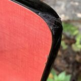 4 red Formica chairs with Eiffel legs 1950