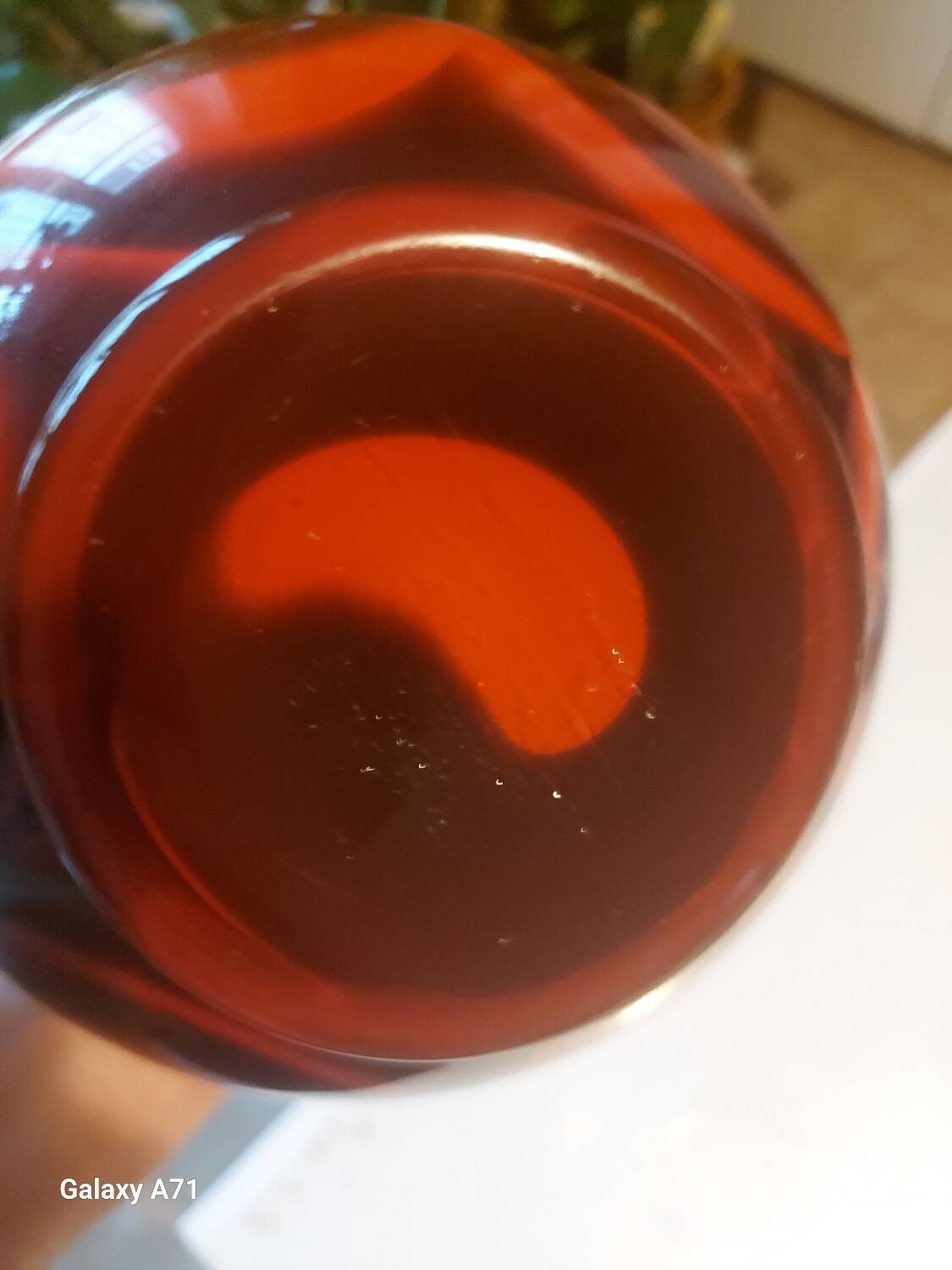 Vintage red opaline vase