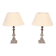 Stunning set of Rococo Silver Plated table lamps 1920s