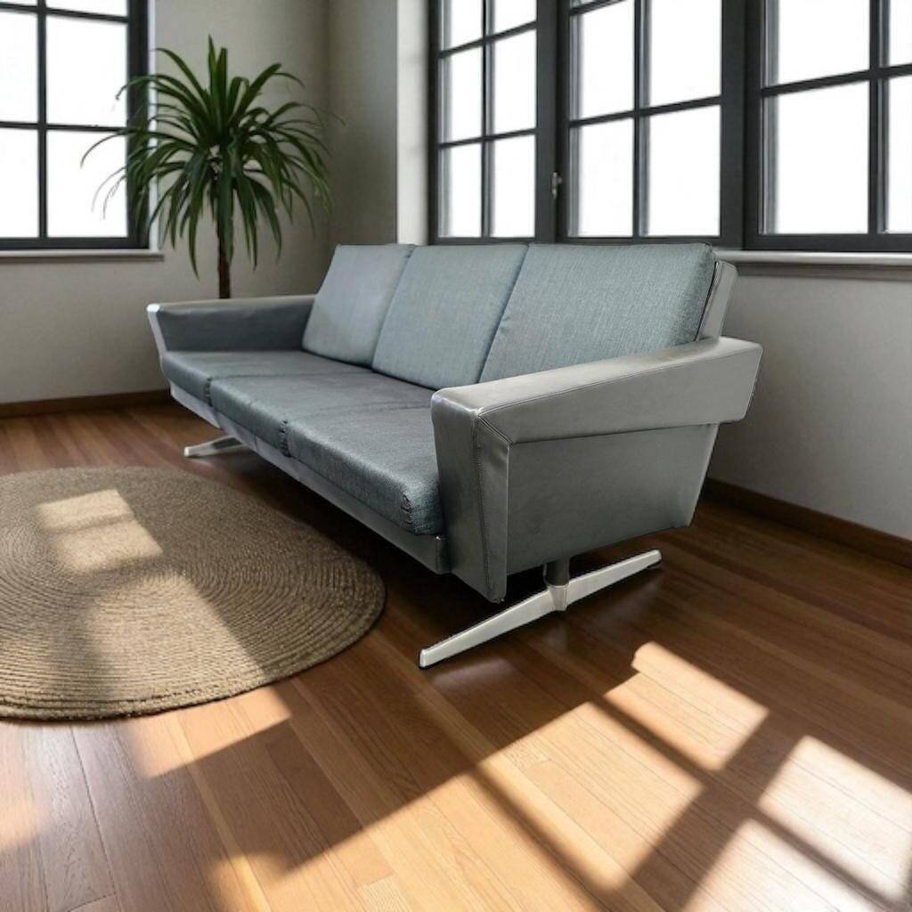 Vintage 70s armchair / sofa / couch with chrome frame