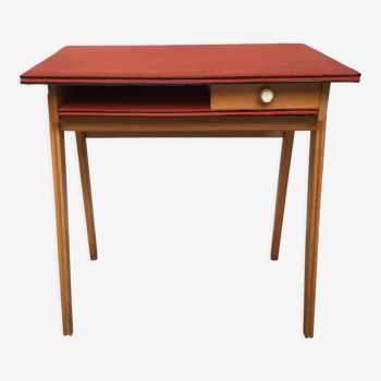 Bureau rouge pour enfant ou adolescent années 60 vintage