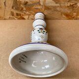 Old candle holder r. delarue rouen decor white ceramic painted vintage
