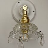 Vintage glass lampshade wall lamp with antique tassels