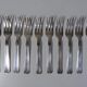 Old box 12 dessert forks in silver metal