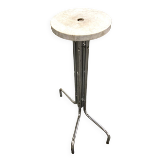 Bolster, chrome steel and marble pedestal table, sculptor's support, easel, year 60