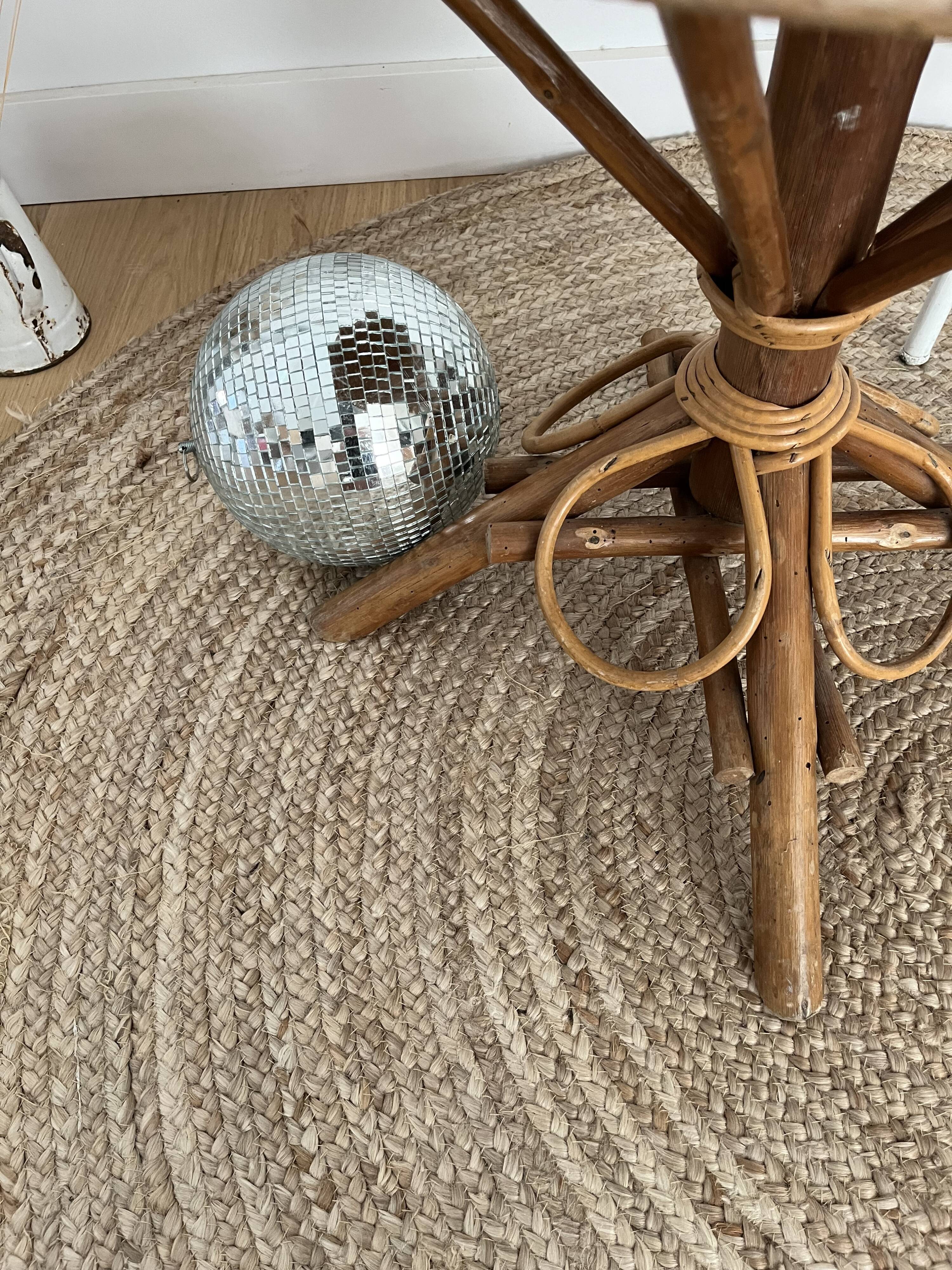 Rattan pedestal table