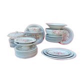 Emaux Longwy Table service old cherry decoration Bankok