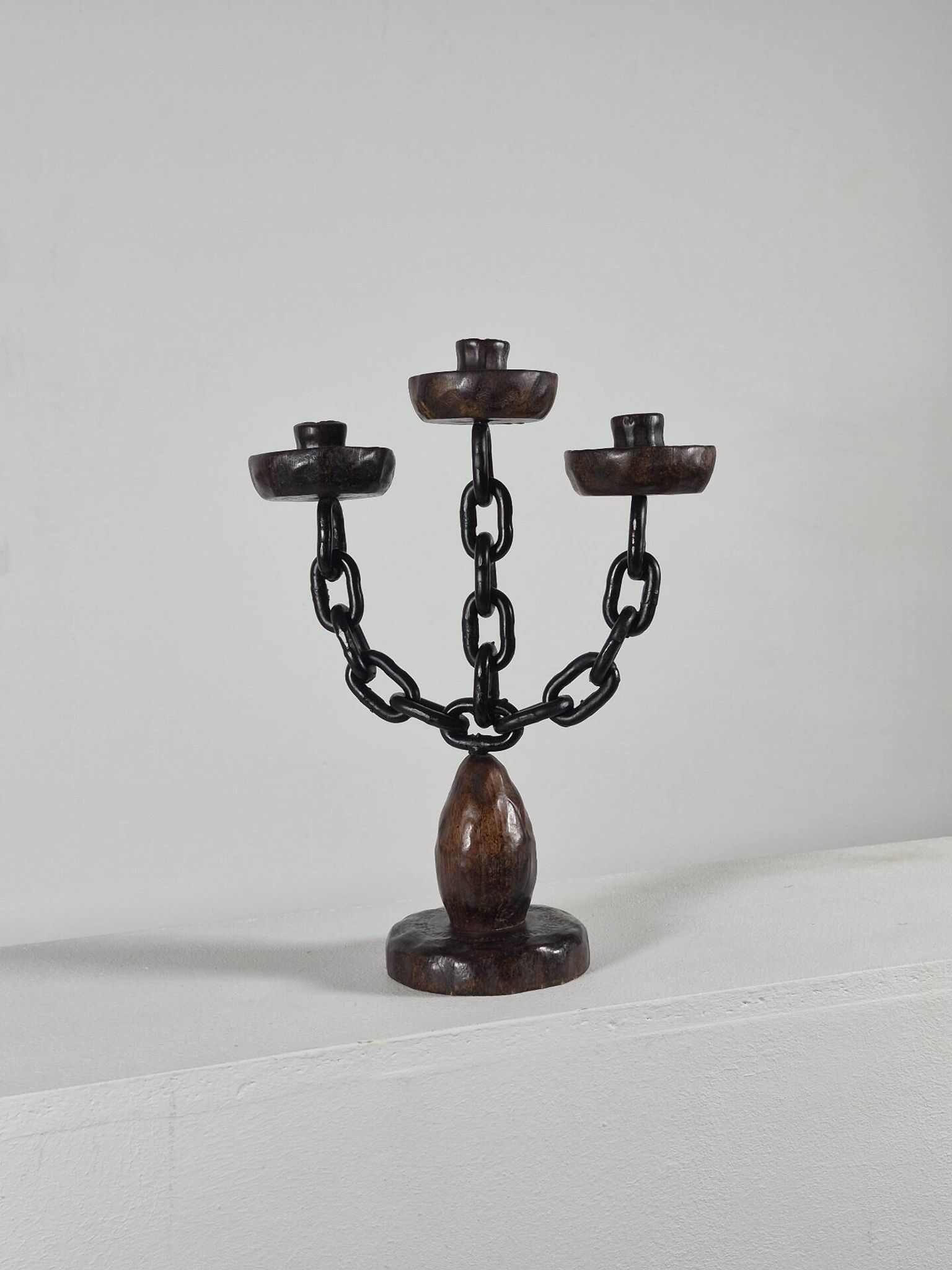 Vintage brutalist chain candlestick Spain