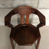 Set of 4 brutalist dutch oak chairs