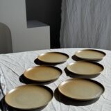 Set of 6 stoneware plates Village France D24