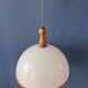 Vintage white wooden Steinhauer pendant lamp, plexiglass suspension light