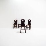 Set of Solid Oak “Farm- or Mountain Chairs” from the Netherlands