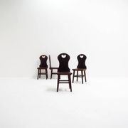 Ensemble de chaises de ferme ou de montagne en chêne massif des Pays-Bas