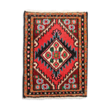 Vintage persian rug, handwoven oriental area carpet mat- 37x55cm