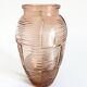 Pair of Art Deco pink moulded glass vases