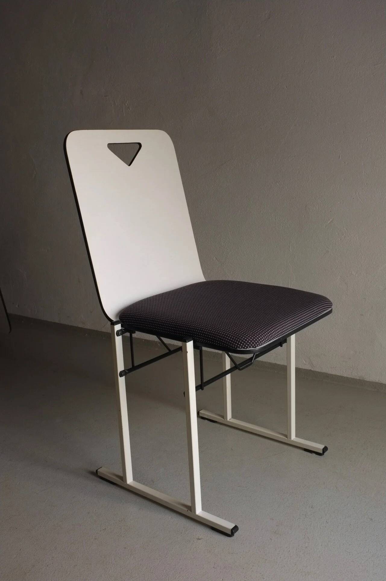 4 chaises en métal blanc par Yrjö Kukkapuro pour Avarte, Finlande, années 1980