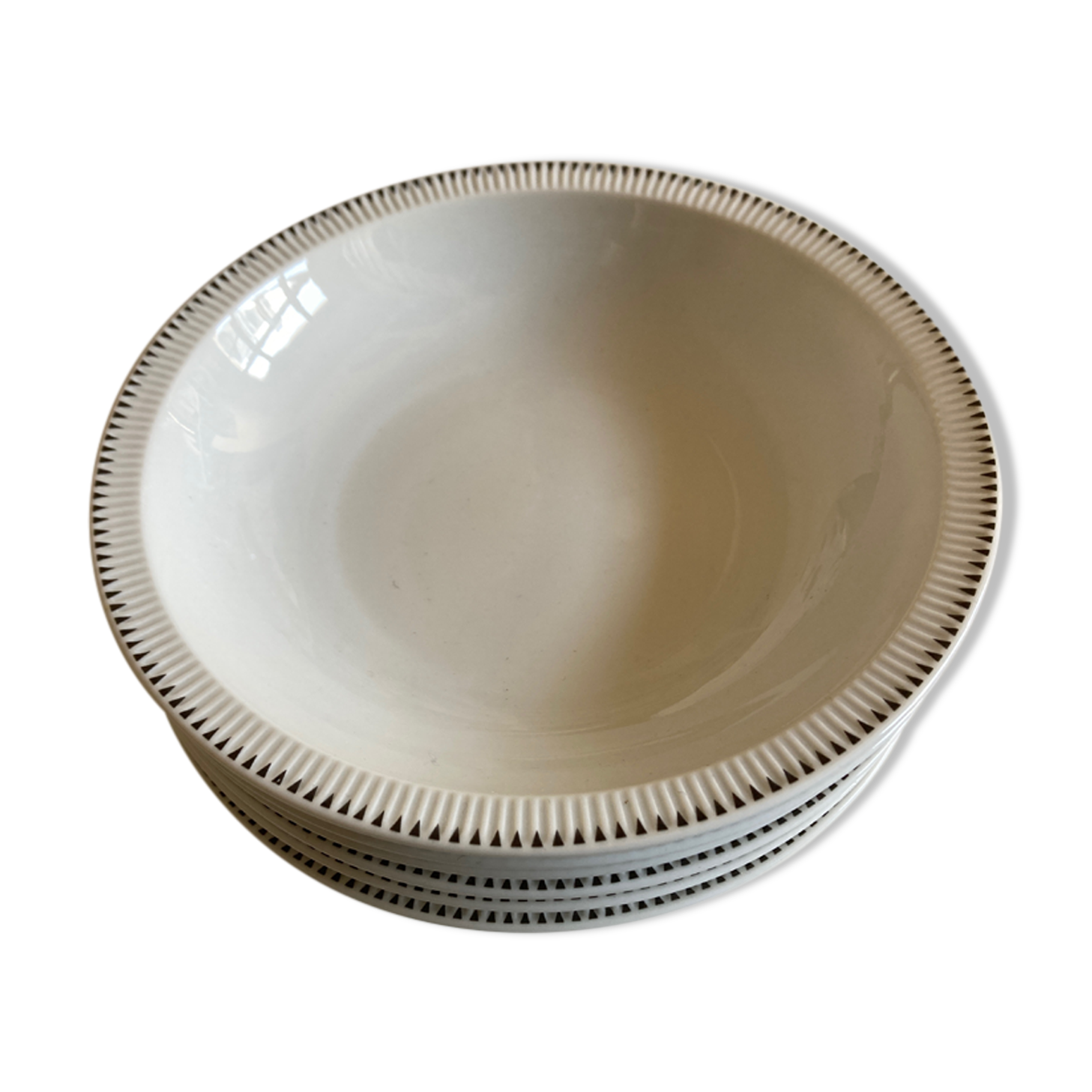 Set of 6 plates cap mid century neo classic Scandinavian 1960