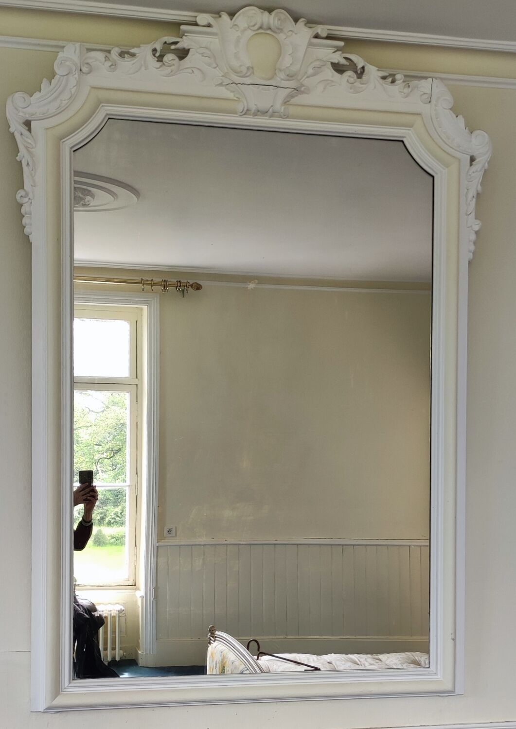 Very large old mirror Louis XV style  125x193cm